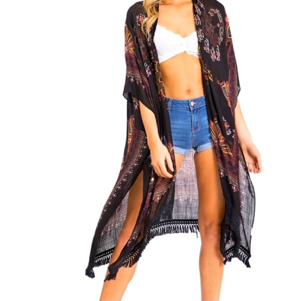 Black Boho Caftan kimono LAST ONE